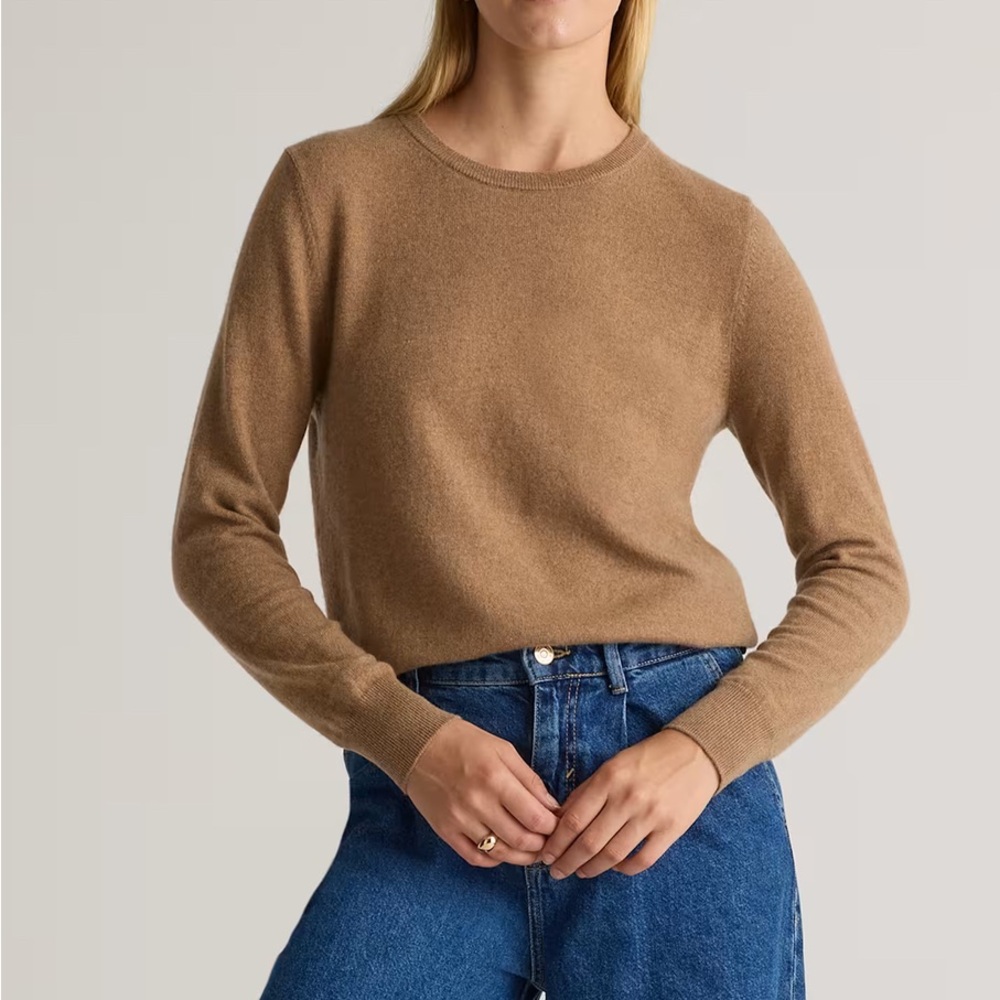 Mongolian Cashmere Crewneck Sweater CAMEL